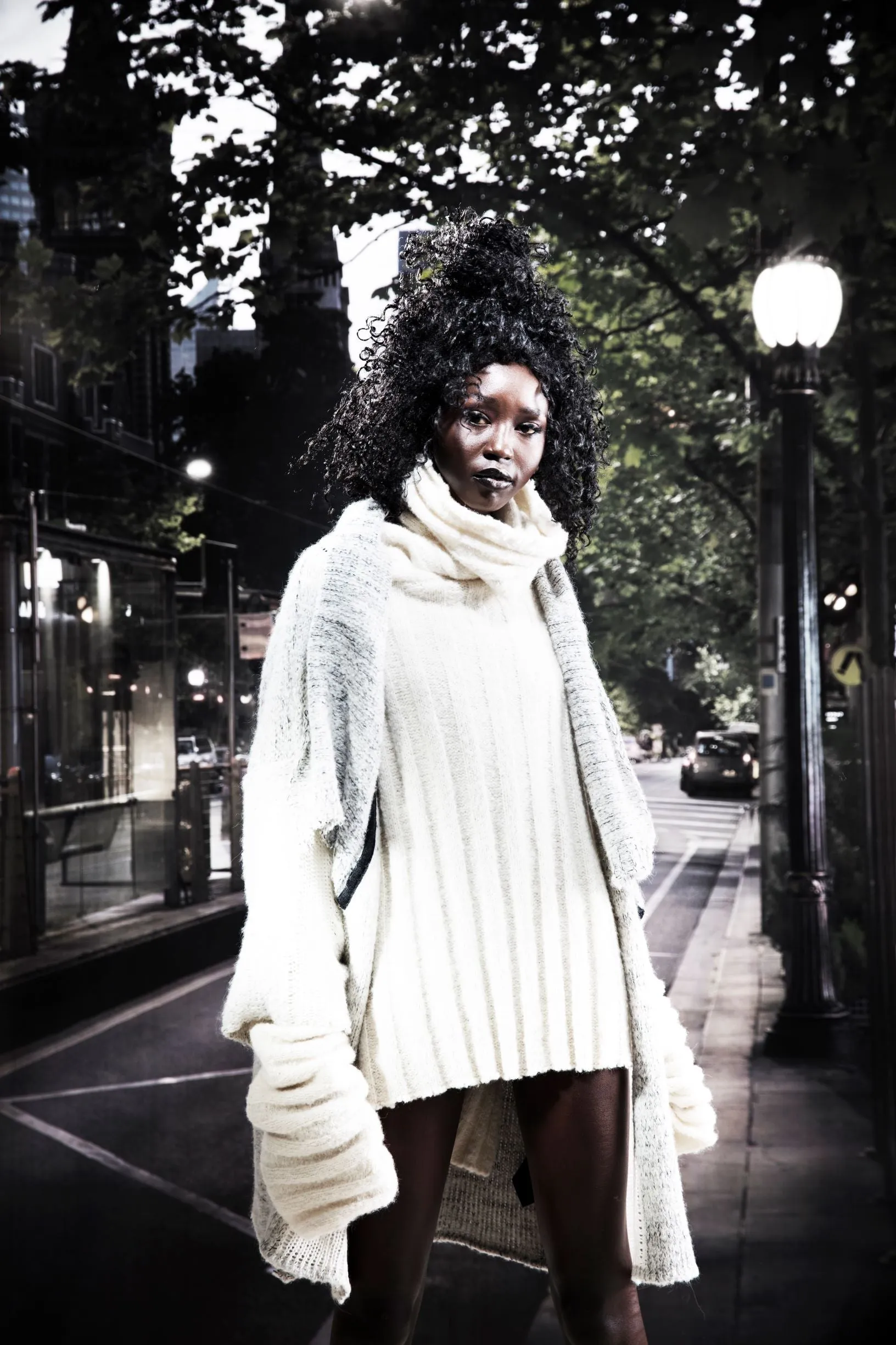 Amano alpaca kimono style cardigan with mesh detail - oat