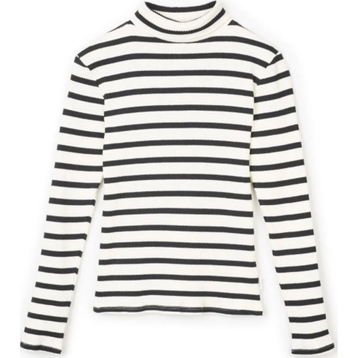 ASHLEY L/S TURTLENECK - BLACK/WHITE