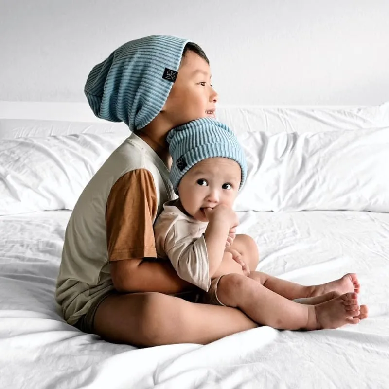 Baby Blue | Cozy Ribbed Knit Beanie - Newborn