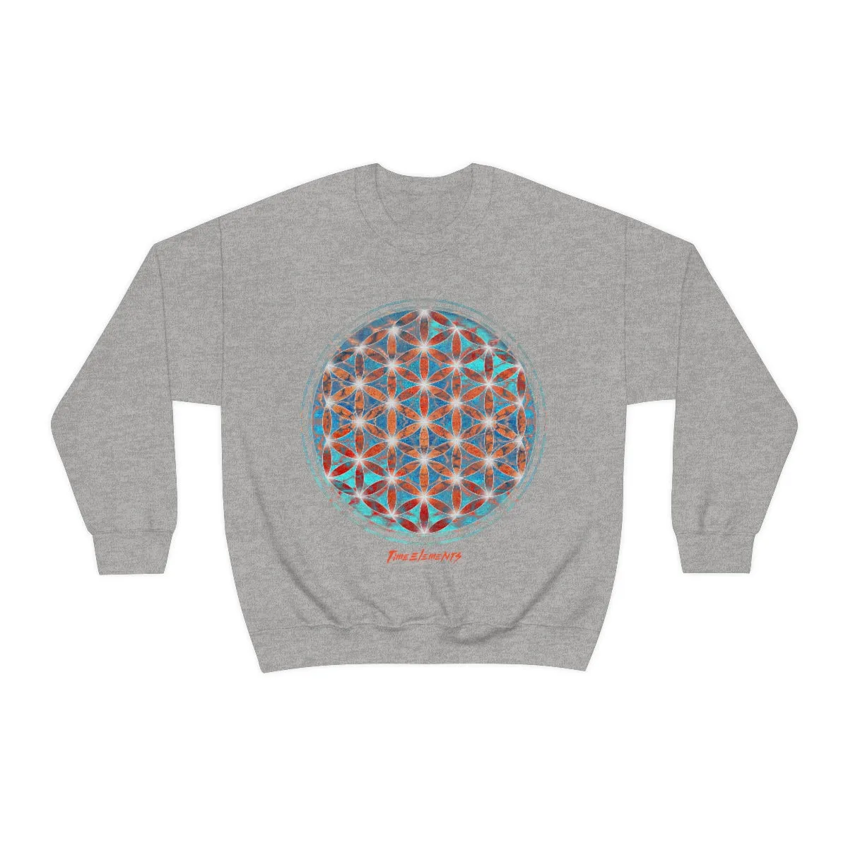 Flower of Life Aqua Orange | Sacred Geometry Sweatshirt