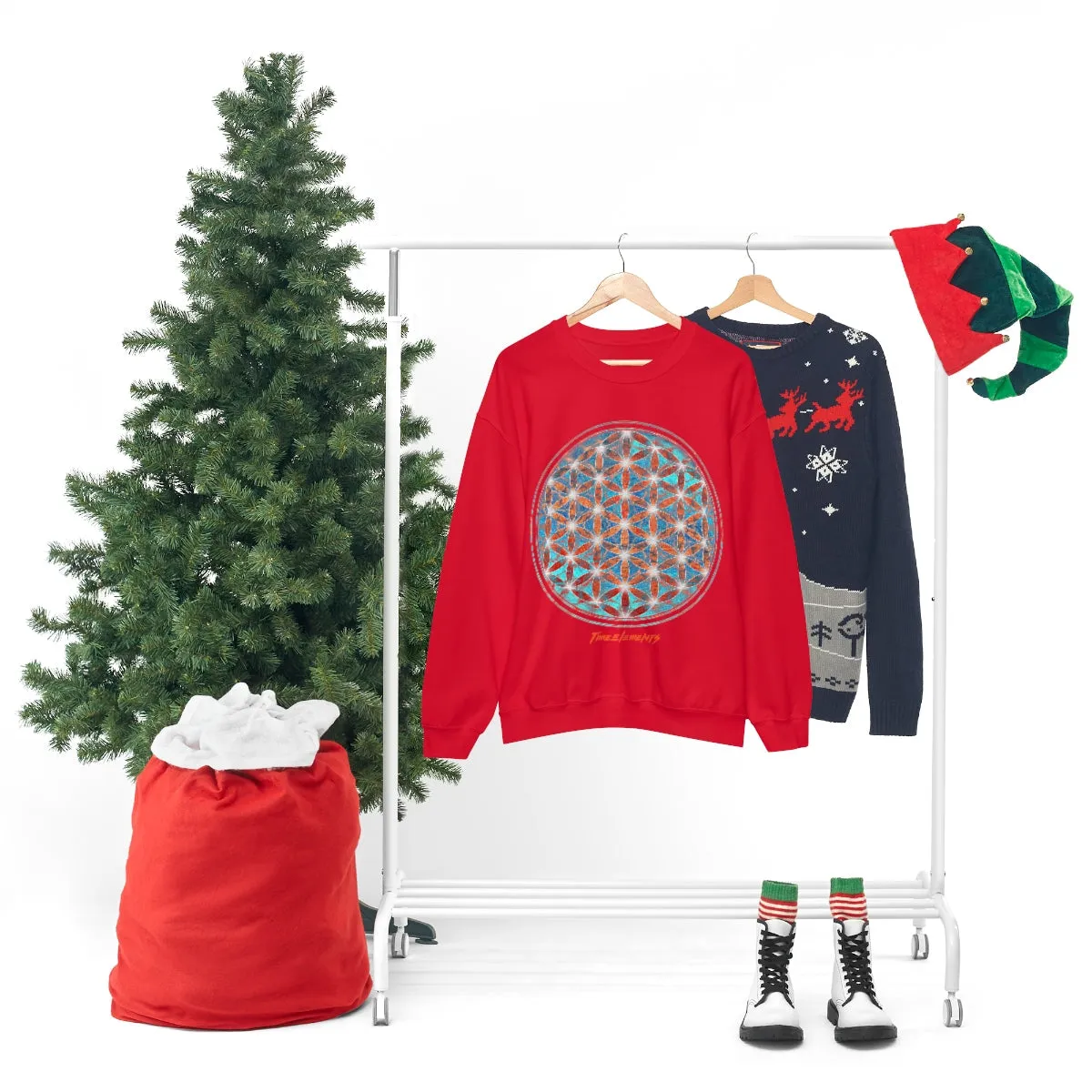 Flower of Life Aqua Orange | Sacred Geometry Sweatshirt