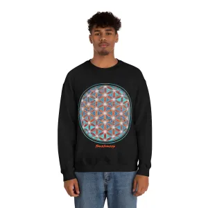Flower of Life Aqua Orange | Sacred Geometry Sweatshirt