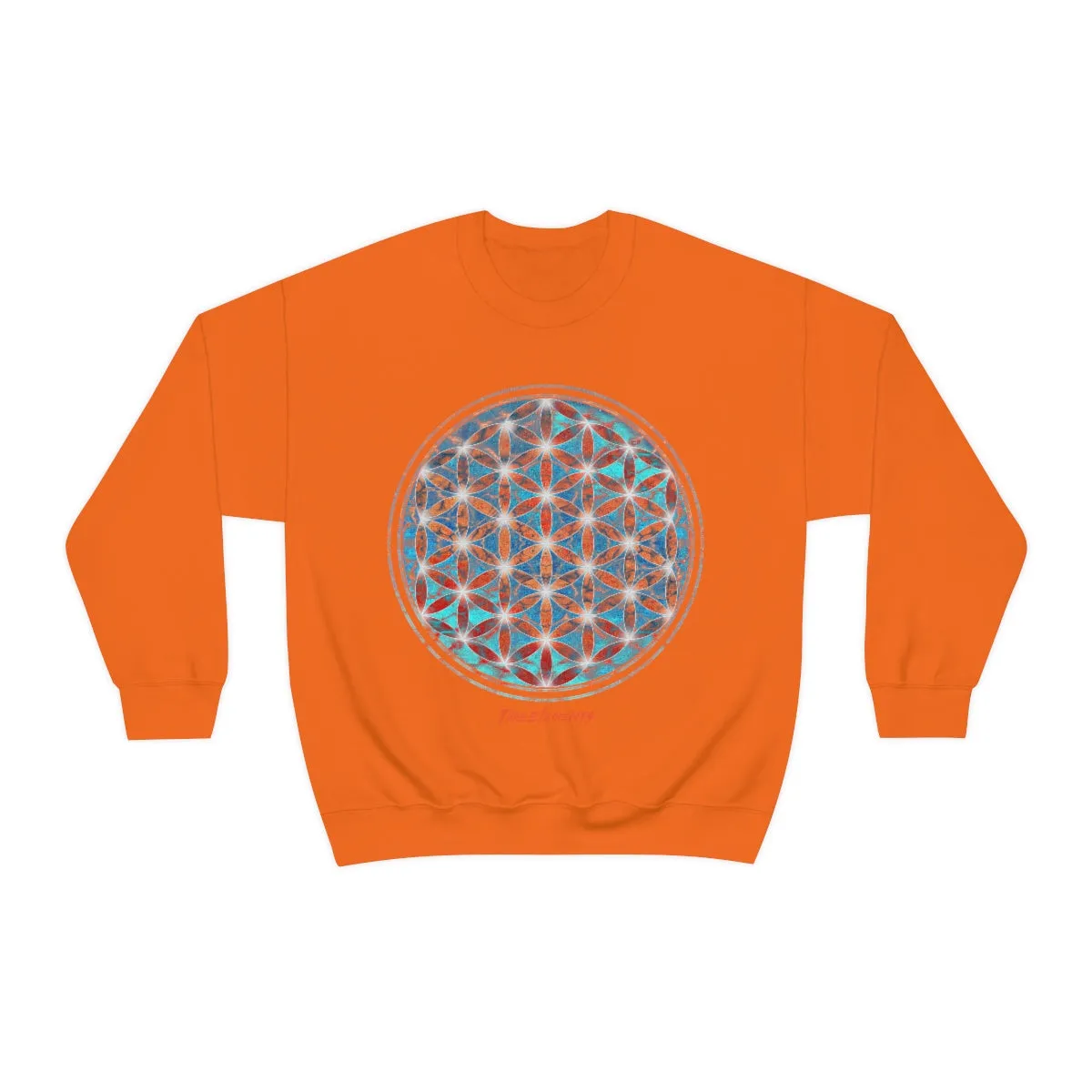 Flower of Life Aqua Orange | Sacred Geometry Sweatshirt
