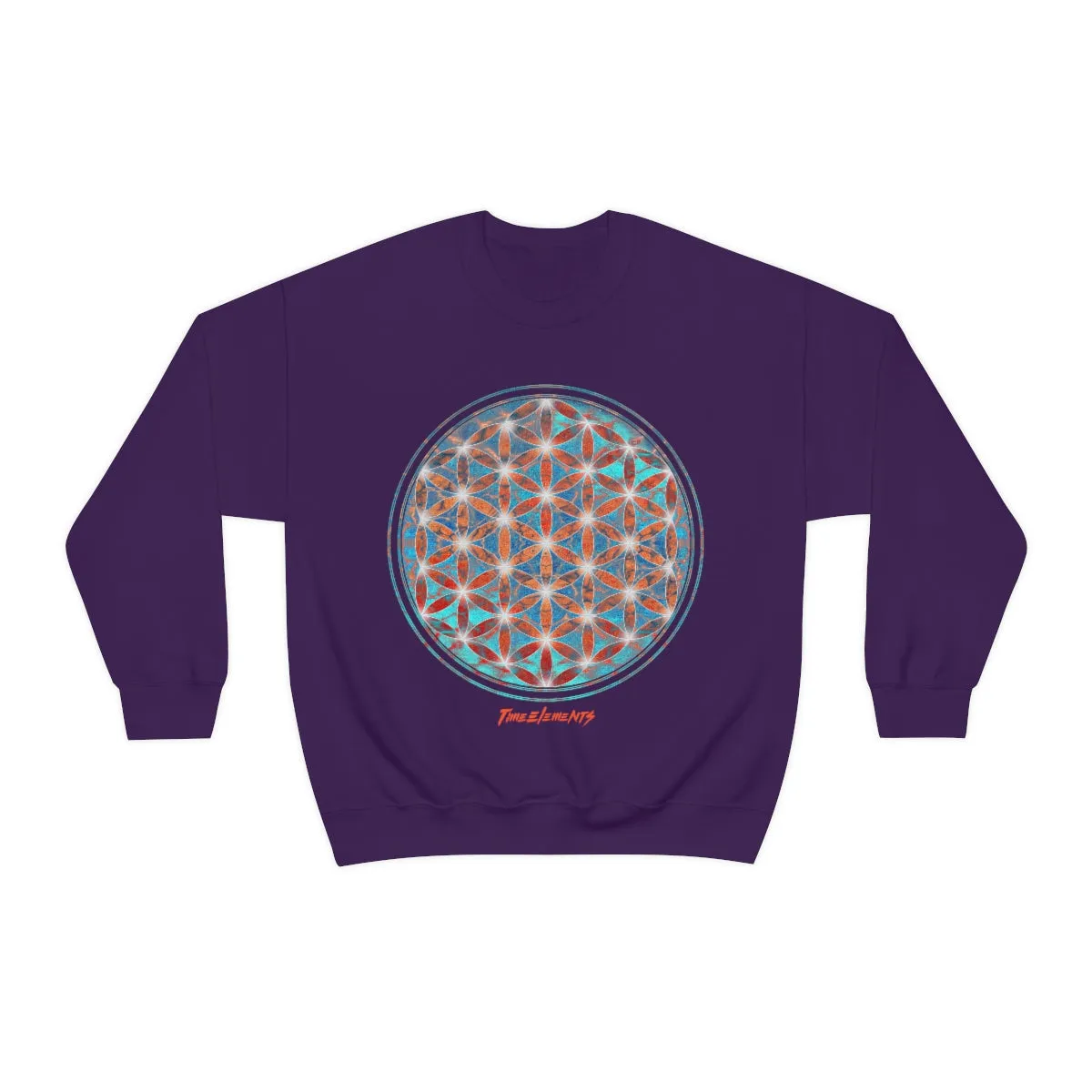 Flower of Life Aqua Orange | Sacred Geometry Sweatshirt