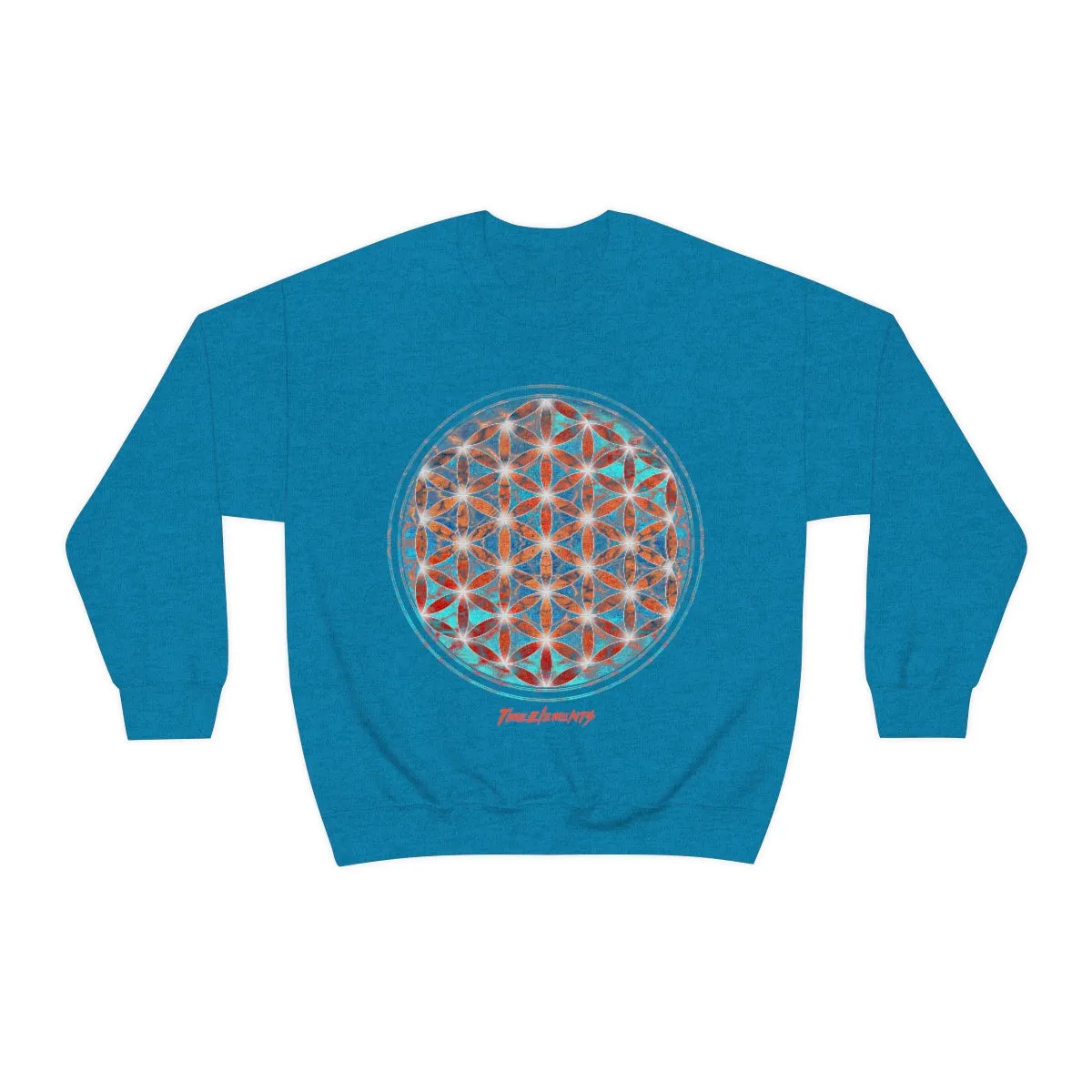 Flower of Life Aqua Orange | Sacred Geometry Sweatshirt