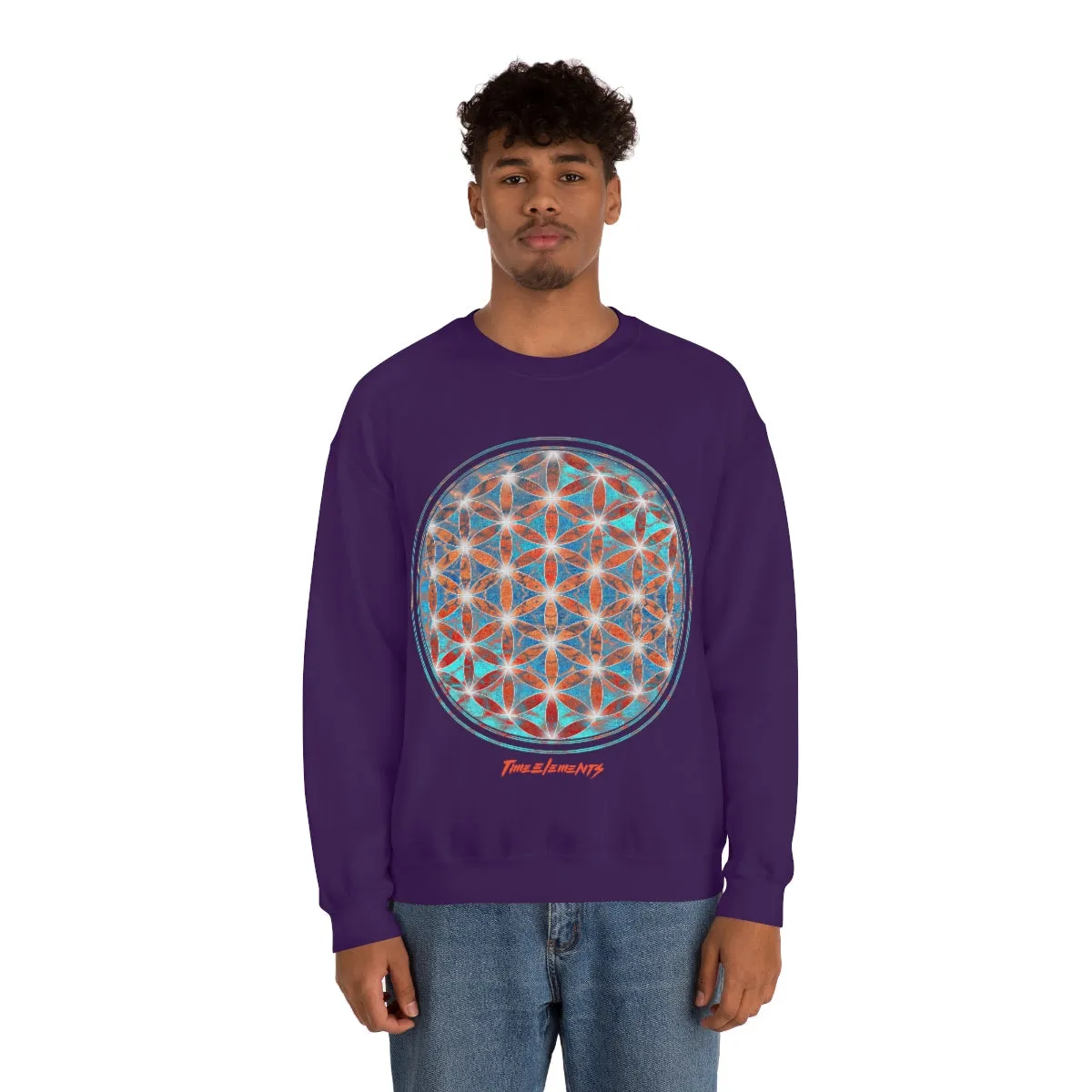 Flower of Life Aqua Orange | Sacred Geometry Sweatshirt