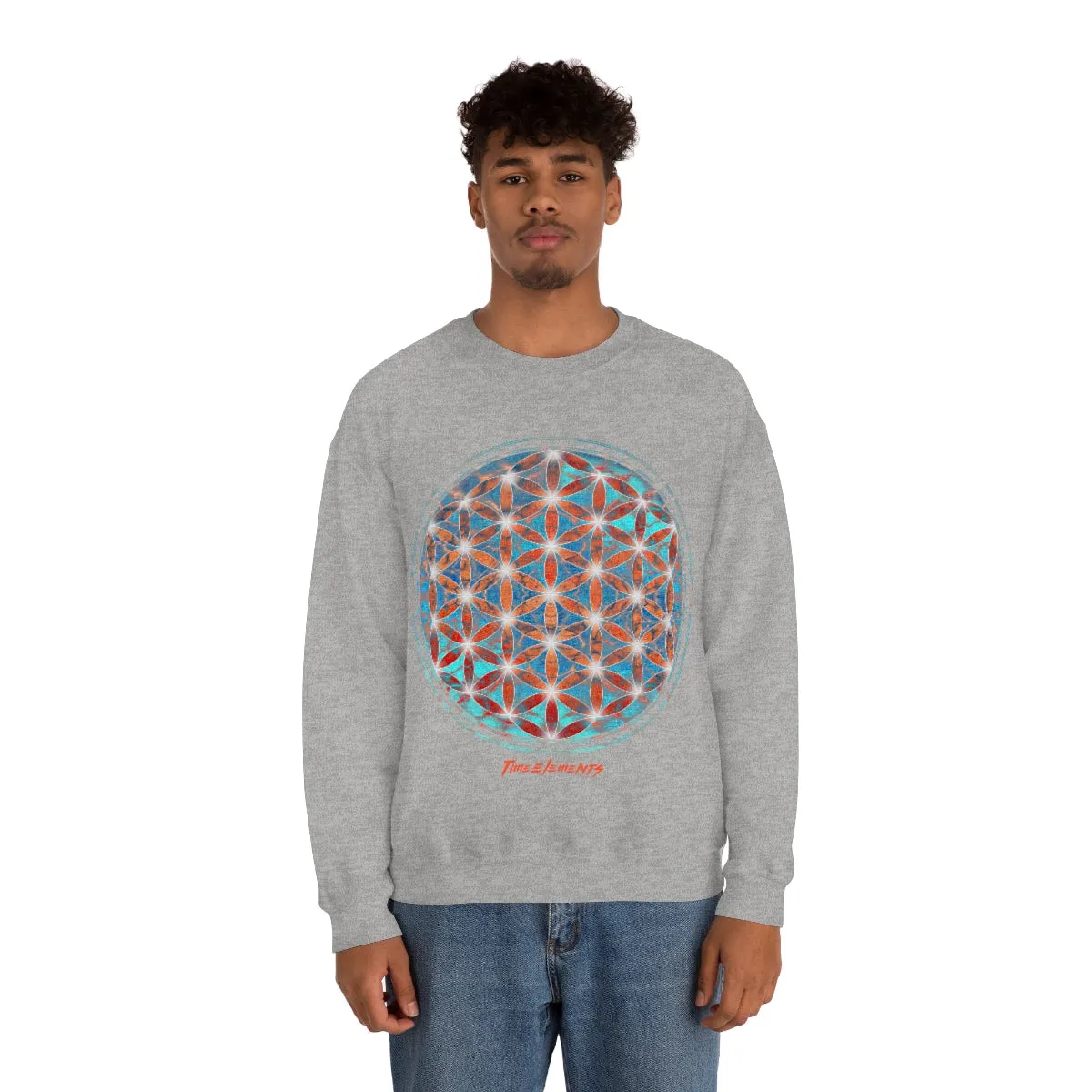 Flower of Life Aqua Orange | Sacred Geometry Sweatshirt