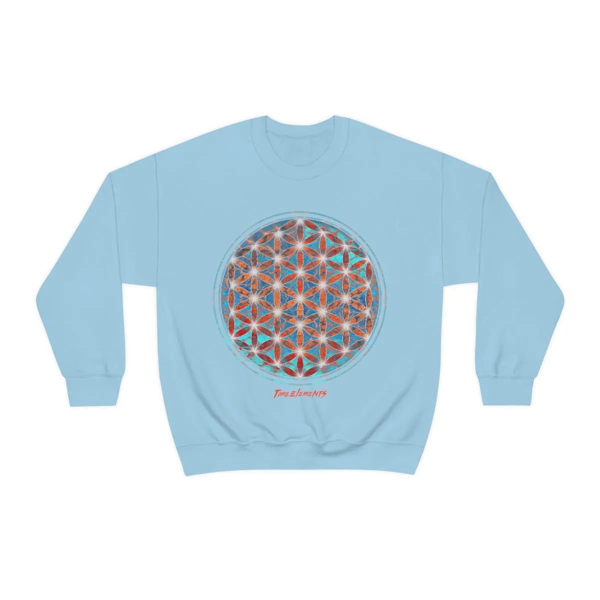 Flower of Life Aqua Orange | Sacred Geometry Sweatshirt
