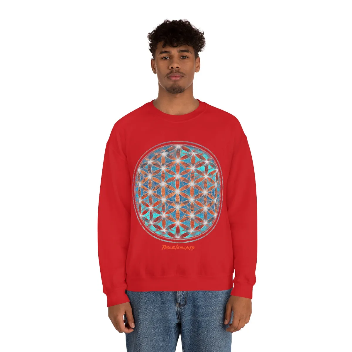 Flower of Life Aqua Orange | Sacred Geometry Sweatshirt