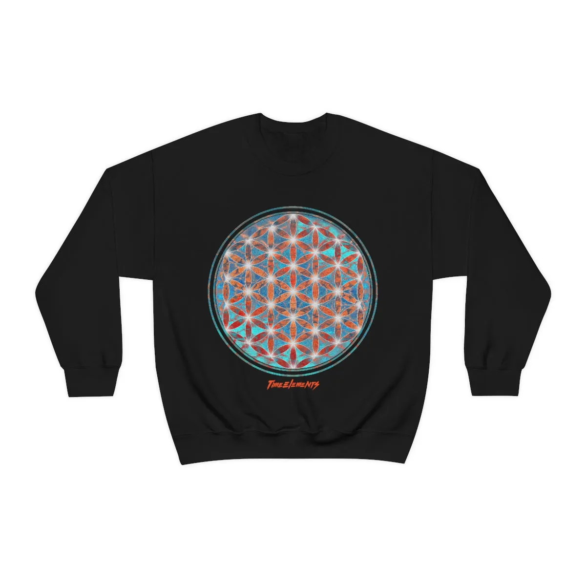 Flower of Life Aqua Orange | Sacred Geometry Sweatshirt