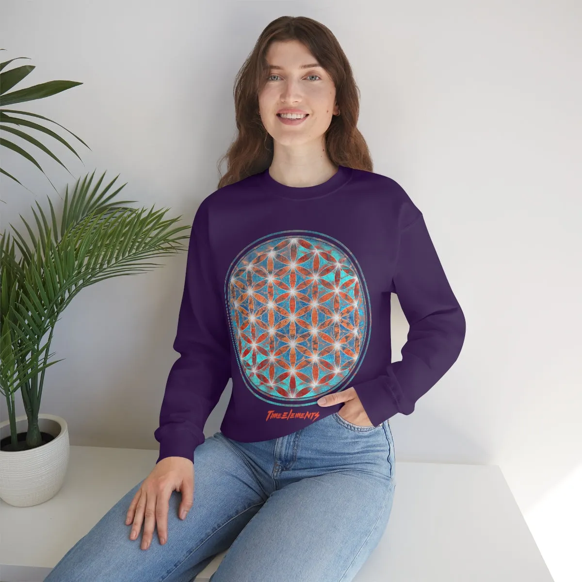 Flower of Life Aqua Orange | Sacred Geometry Sweatshirt