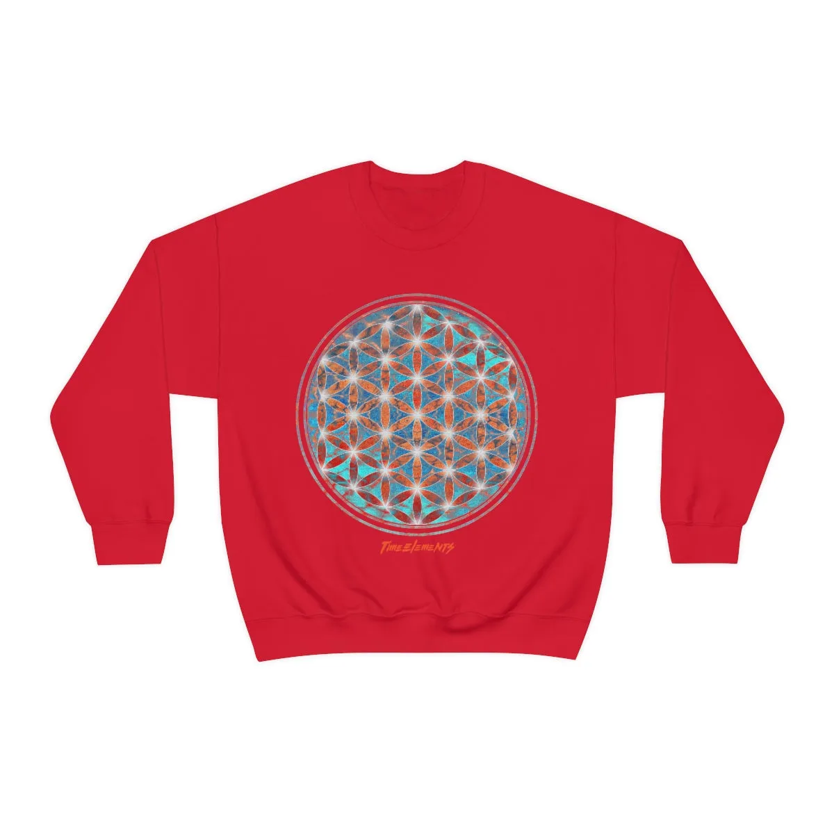 Flower of Life Aqua Orange | Sacred Geometry Sweatshirt