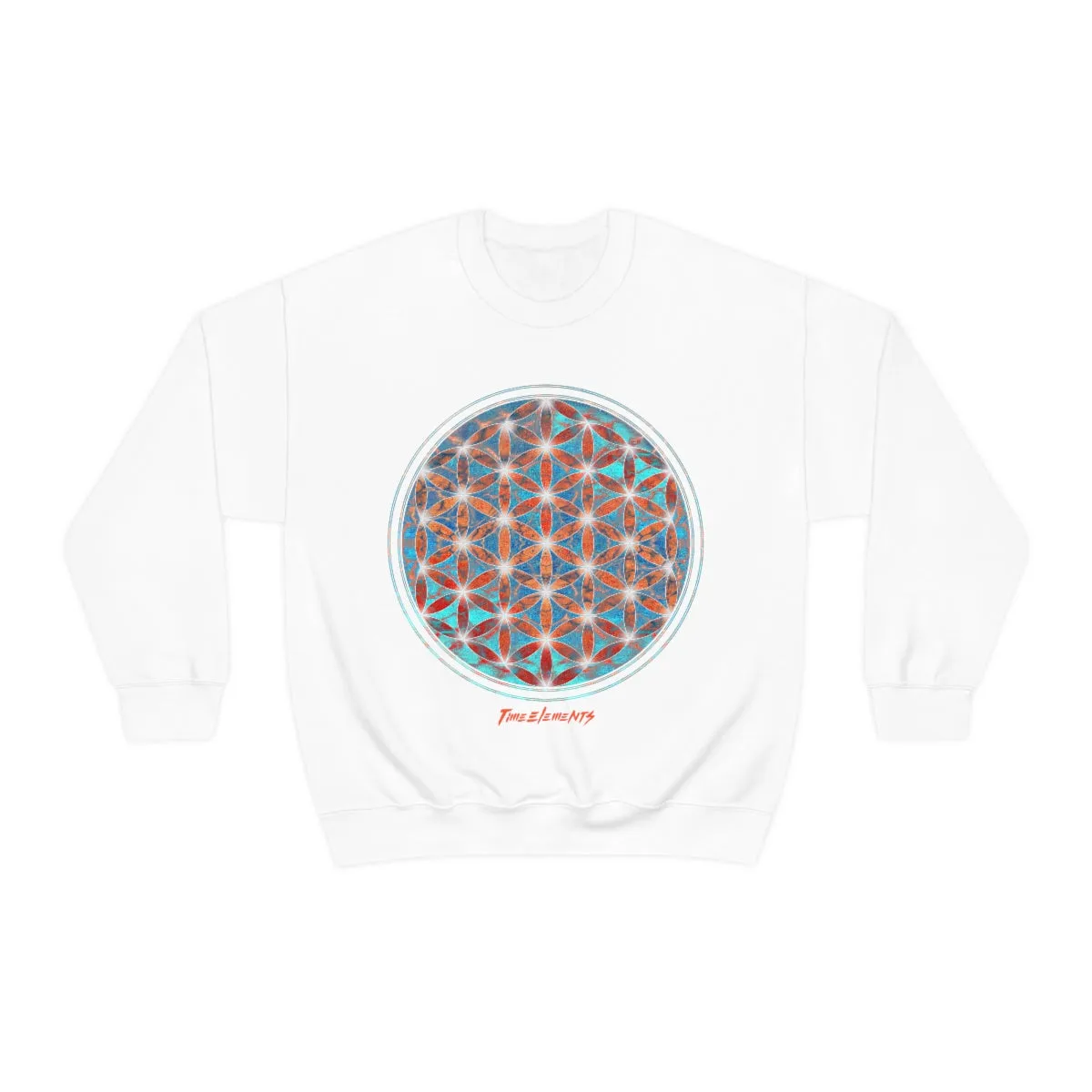 Flower of Life Aqua Orange | Sacred Geometry Sweatshirt