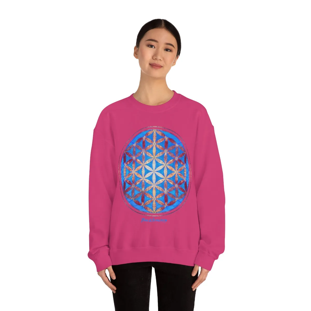 Flower of Life Magenta Blue | Sacred Geometry Sweatshirt