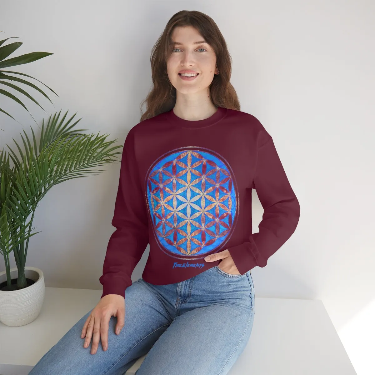 Flower of Life Magenta Blue | Sacred Geometry Sweatshirt