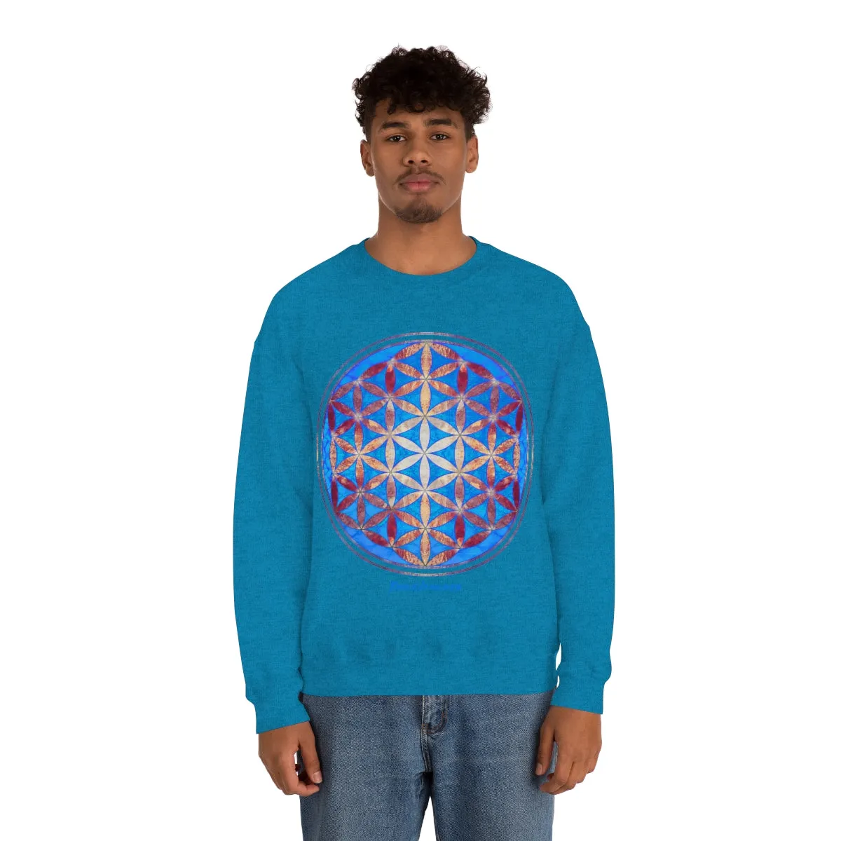 Flower of Life Magenta Blue | Sacred Geometry Sweatshirt