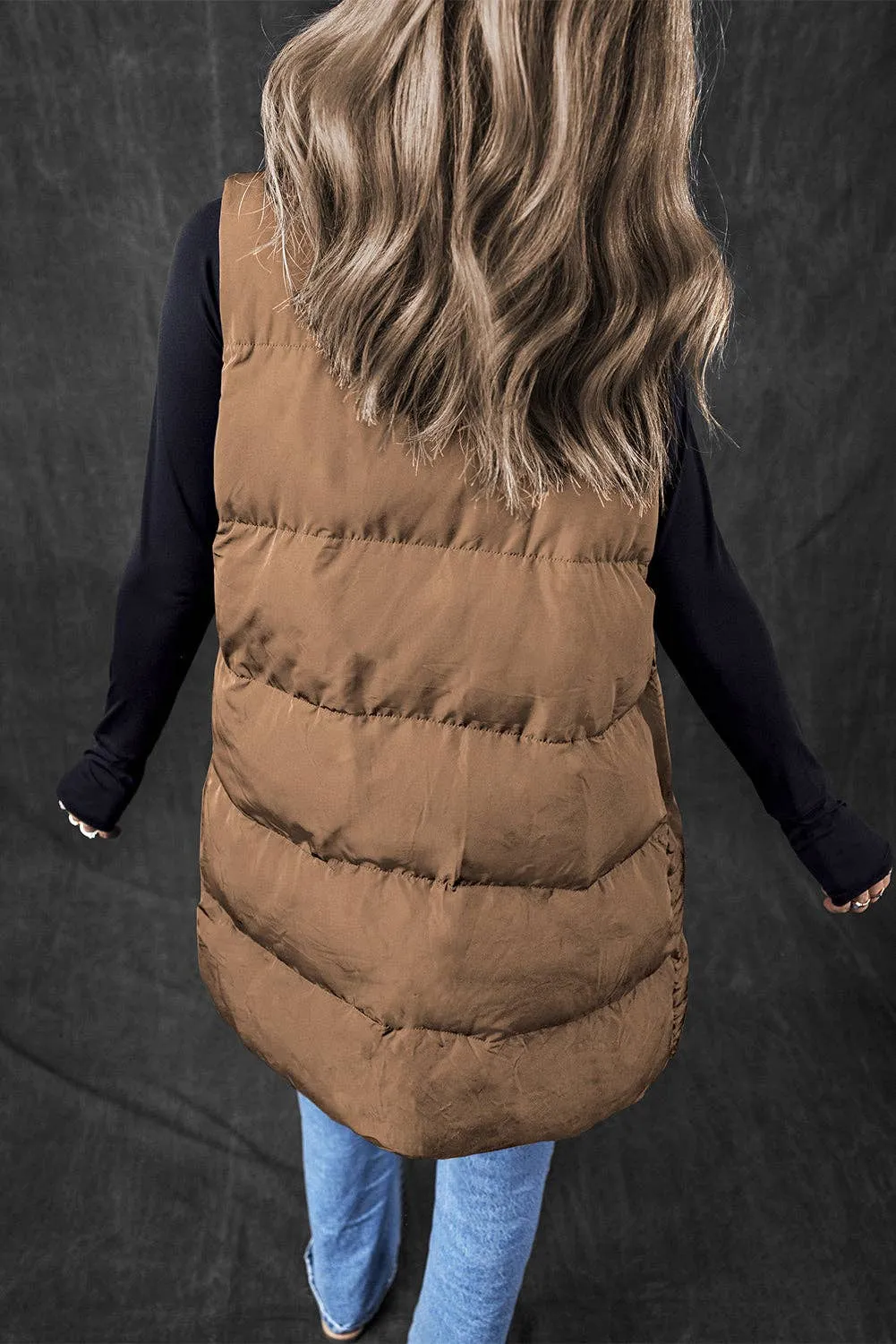 Full Zipper Puffer Vest with Pockets