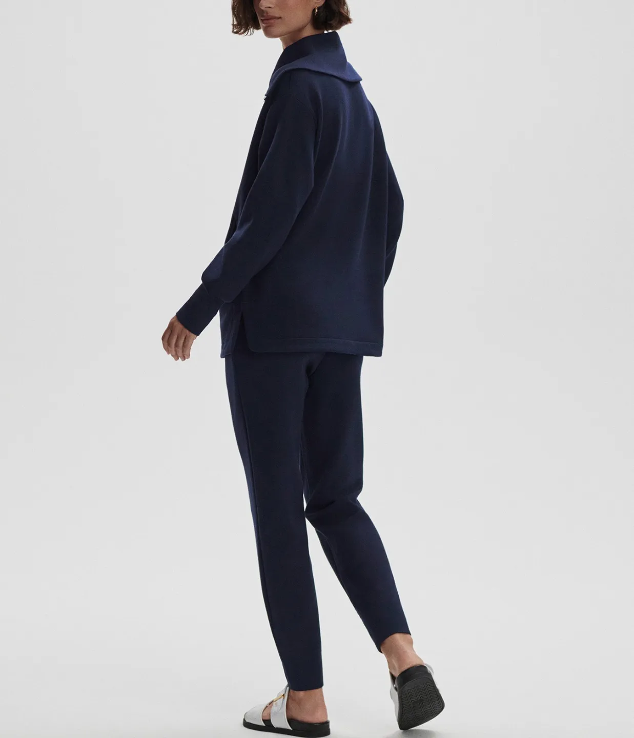 Raleigh Zip Through Sweat in Navy