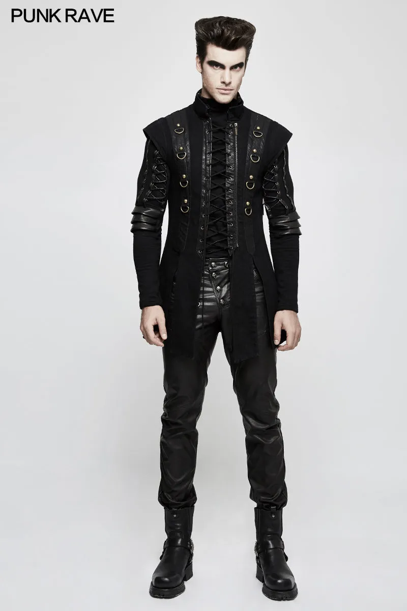T-484 Sweater Knitted Armor Stereo Punk T-shirts With Turtleneck Collar